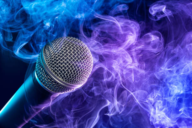 istock mic in multicolored cloud of smoke 1149234715