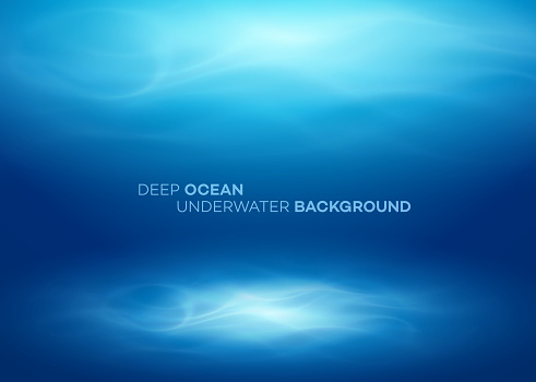 Blue deep water and sea abstract natural background. Vector illustration EPS10