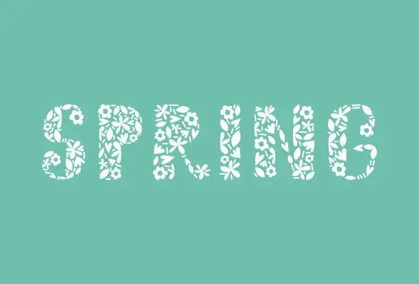 Vector illustration of Vector Springtime Flower Alphabet Letters