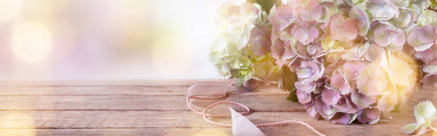 Tender blossoms on vintage wood_
