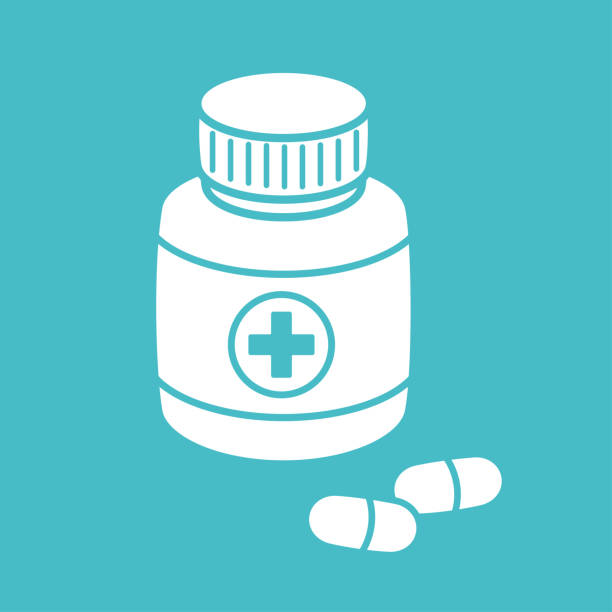 Medical pill bottle Medical pill bottle icon pill organizer stock illustrations