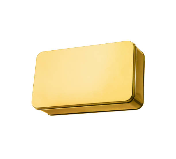 istock Gold metal box isolated on white background. 1149241425