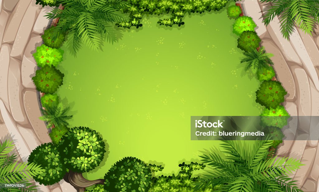 Garden View Vector A Aerial Garden View Stock Illustration - Download Image Now - Map ...