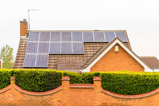 UK Solar Energy Panel on house Roof in northampton uk.