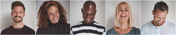 istock Collage of ethnically diverse entrepreneurs laughing against a gray background 1149244526