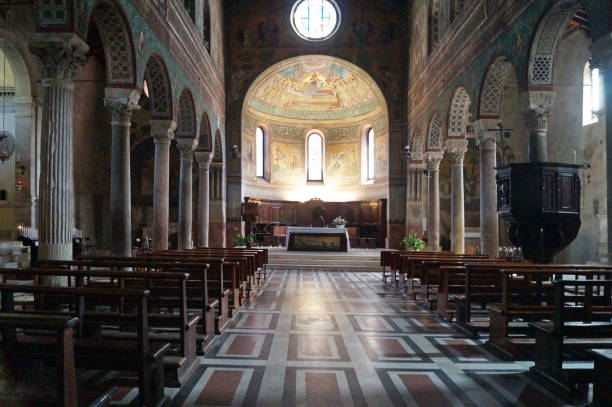 Interior of San Secondiano cathedral in Chiusi