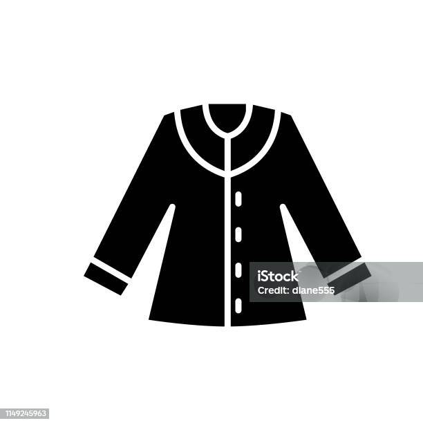 Shopping And Retail Flat Design Icon Coat Stock Illustration - Download Image Now - Black Color, Buying, Choosing