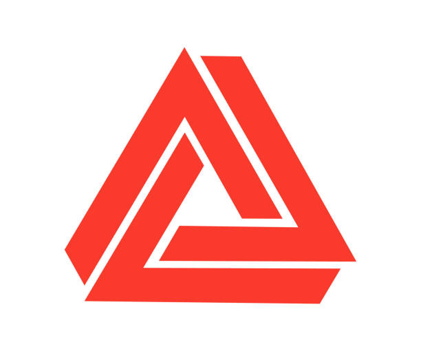 ilustraciones, imágenes clip art, dibujos animados e iconos de stock de triángulo abstracto para aplicaciones y sitios web. plantilla de logotipo. ilusión óptica - piramid