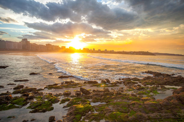 istock Sunset with dramatic clouds over the sea. Asturias, Spain 1149248497