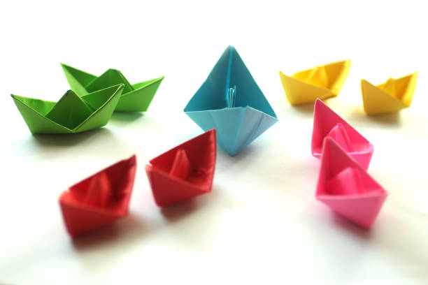 istock Origami Paper Ships. Multicolor Paper Boats. 1149248660