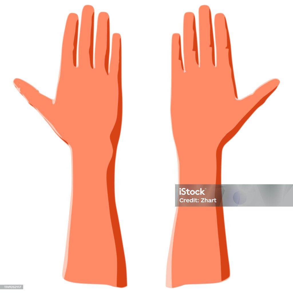 Human's palm of hand as concept of peace gesture or voting Human's palm of hand as concept of peace gesture or expression of social communication or voting Abstract stock vector