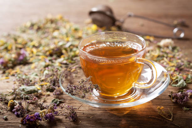 istock Cup of herbal tea with various herbs 1149259733