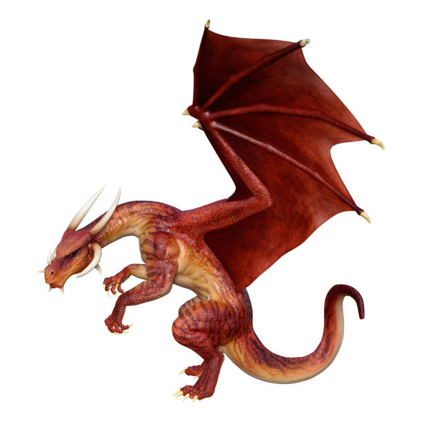 istock 3D illustration fantasy dragon on white 1149263005