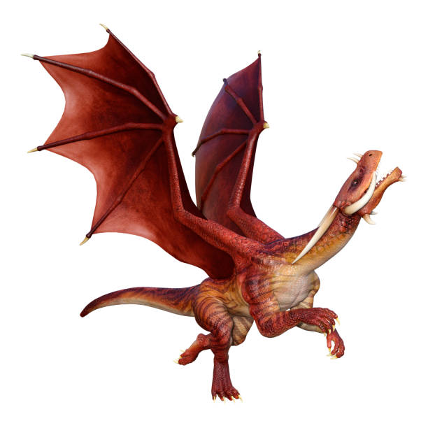 istock 3D illustration fantasy dragon on white 1149263035