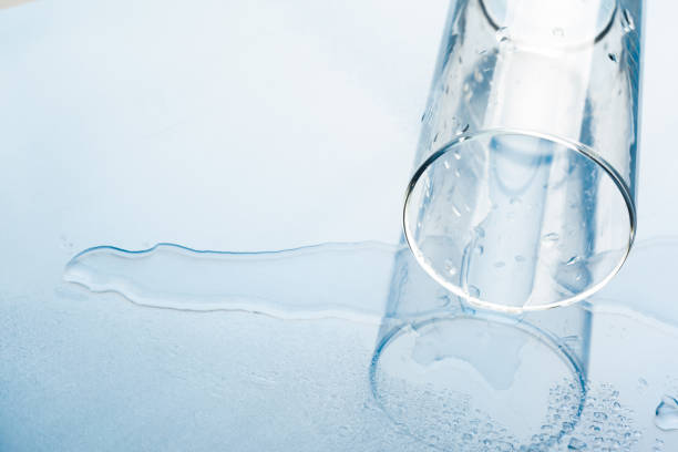 istock Lying down dlass and water on the table 1149263158