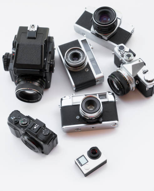 istock Action cam with vintage cameras 1149264029