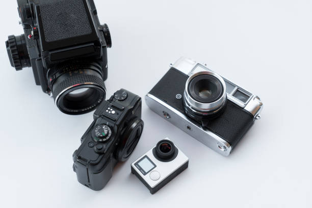 istock Action cam with vintage cameras 1149264102