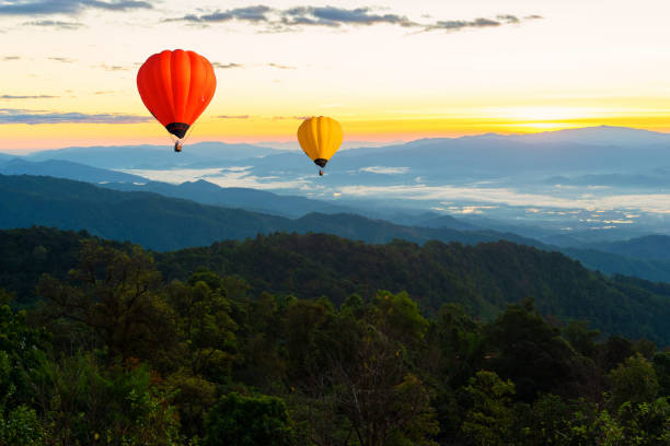 istock Sunset Mountain View has a floating balloon in the sky. 1149264260