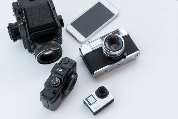 istock Action cam with vintage cameras 1149264488