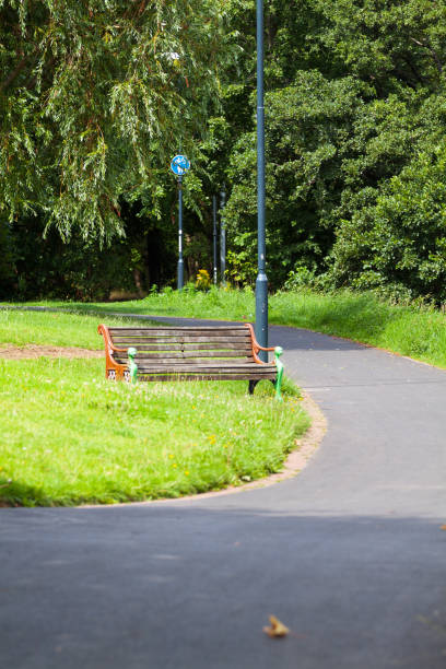 istock Bench and pathway in park of Derby 1149267988