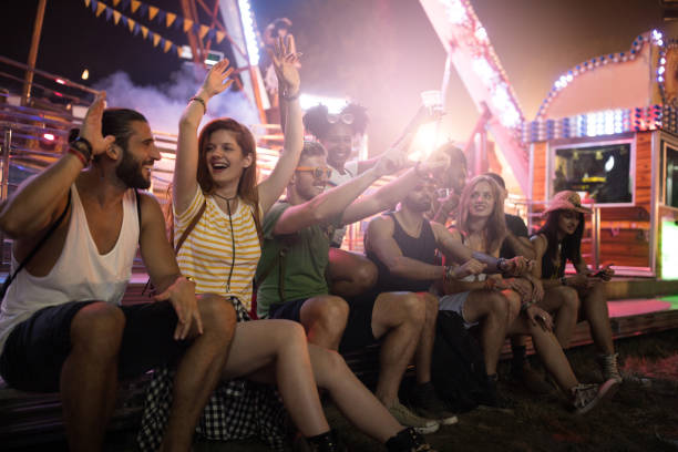 istock Friends at amusement park 1149269188