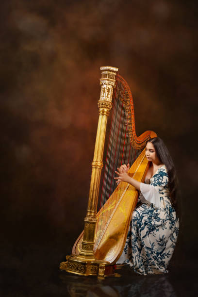 istock Professional female harpist during performance on stage 1149272438