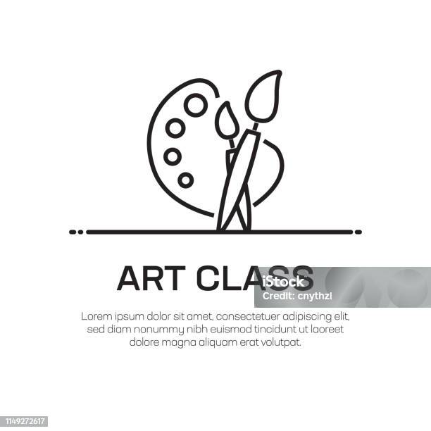 Art Class Vector Line Icon Simple Thin Line Icon Premium Quality Design Element Stock Illustration - Download Image Now