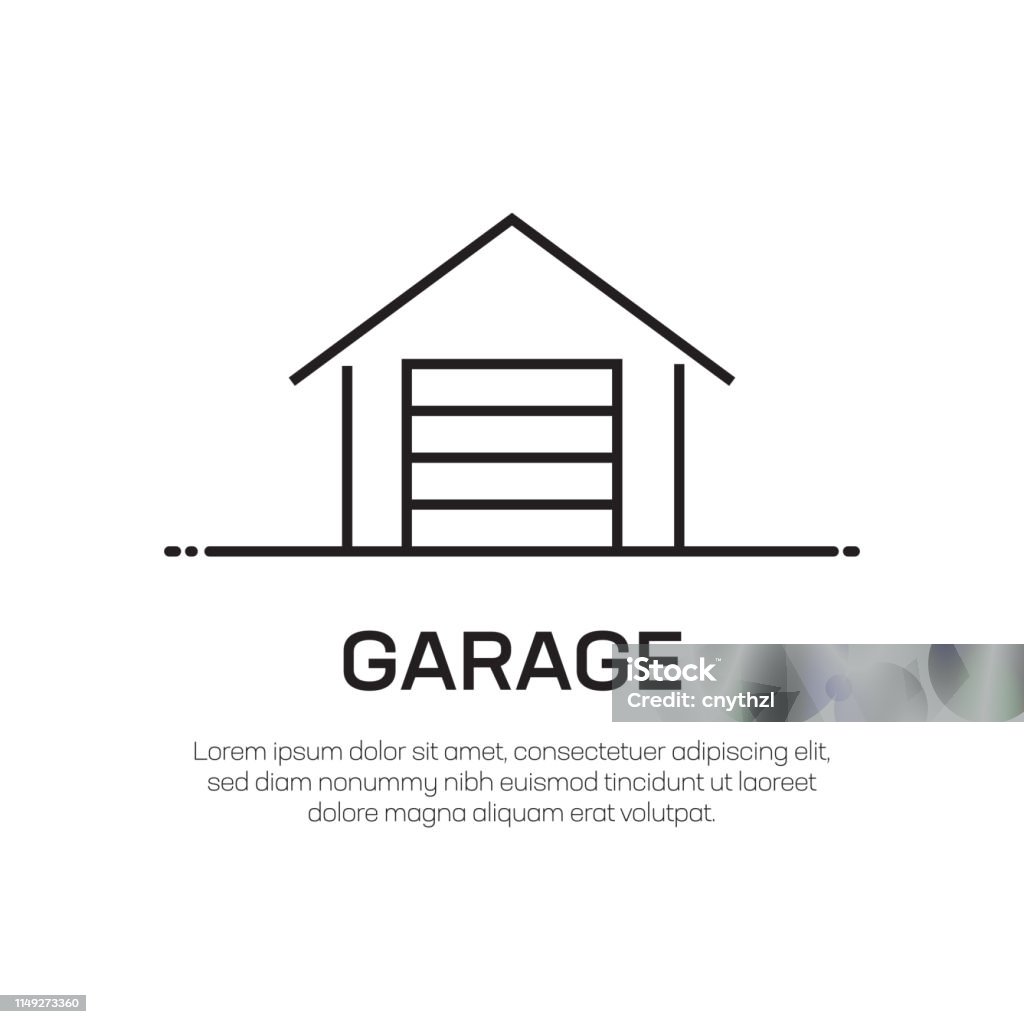 Garage Vector Line Icon - Simple Thin Line Icon, Premium Quality Design Element Garage stock vector