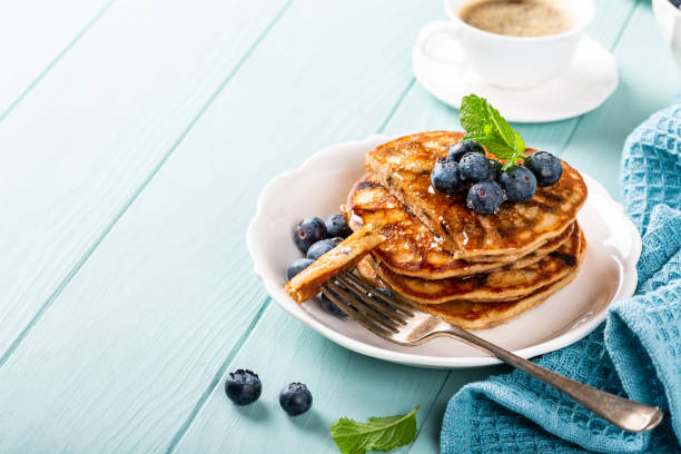 istock Delicious pancakes with chocolate drops 1149276579