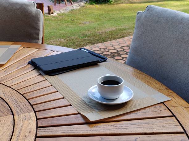 istock Coffee time in the cafe garden morning. 1149277051