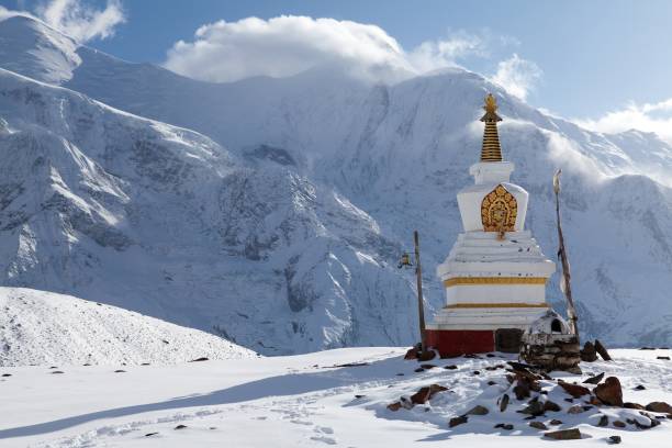 istock Stupa at Kicho Tal, Annapurna Circuit, Manang, Nepal 1149279213