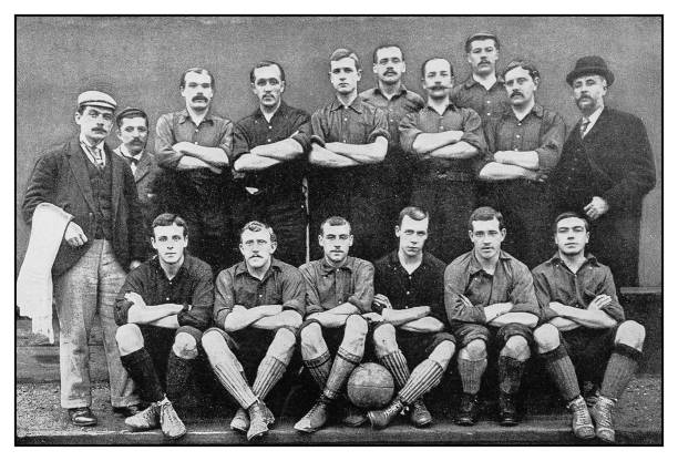 Antique photo: Football soccer team, Nottingham Forest Antique photo: Football soccer team, Nottingham Forest competition photos stock illustrations