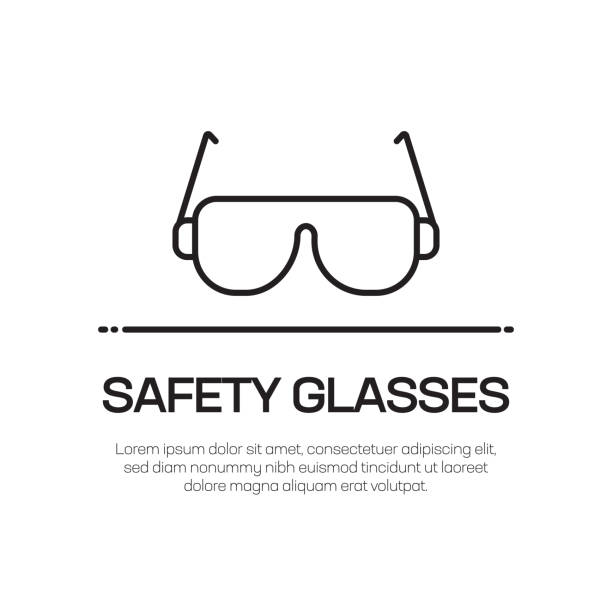 Safety Glasses Vector Line Icon - Simple Thin Line Icon, Premium Quality Design Element Safety Glasses Vector Line Icon - Simple Thin Line Icon, Premium Quality Design Element protective eyewear stock illustrations