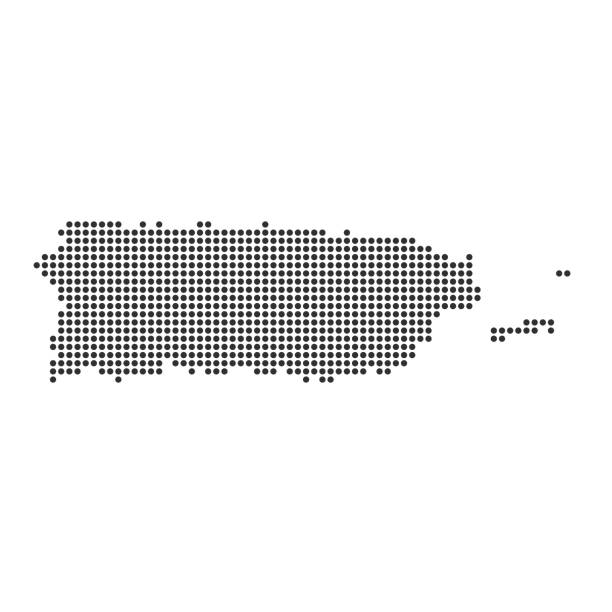 ÐÑновнÑе RGB Map with dot - Puerto Rico . Template for your design puerto rico silhouette stock illustrations