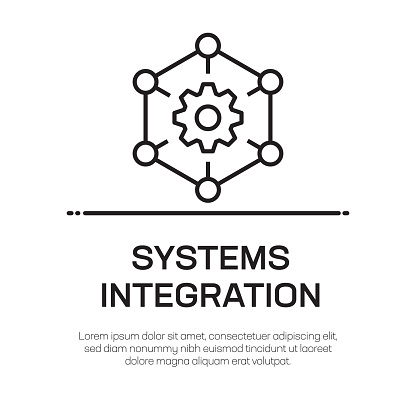 Systems Integration Vector Line Icon - Simple Thin Line Icon, Premium Quality Design Element