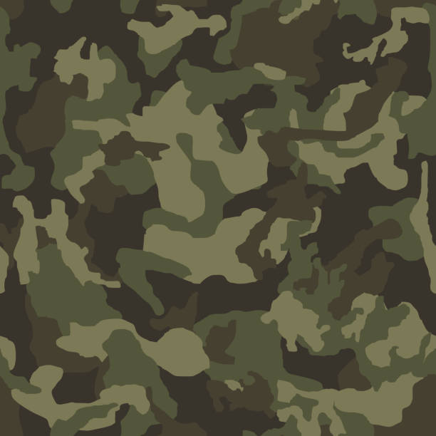 nowoczesne bezszwowe wektorowe tło kamuflażu wojskowego do tkanin - camouflage stock illustrations