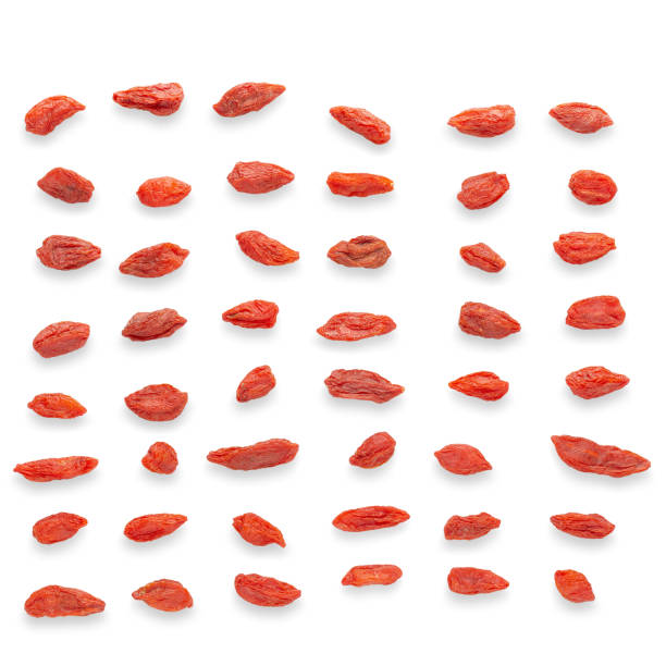 istock Wolfberry or Dried Goji berries isolated over white background. 1149286240
