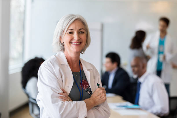 istock Portrait of confident mature doctor 1149286421