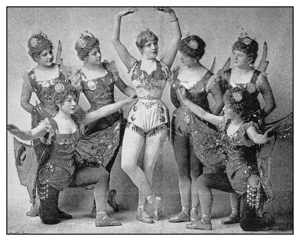 Antique photo: Ballet Antique photo: Ballet ballet photos stock illustrations