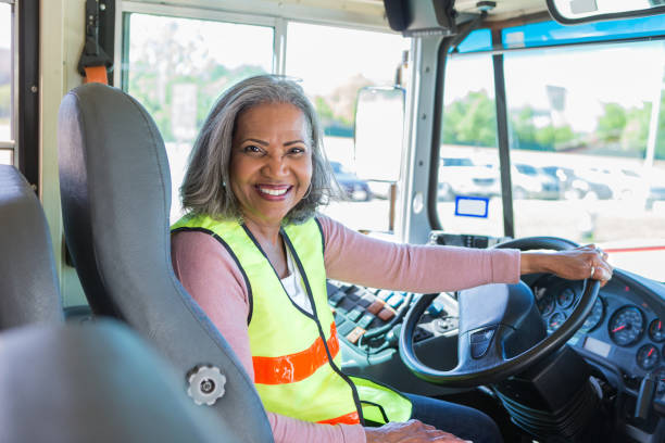 istock Cheerful African American teacher is also bus driver 1149286815
