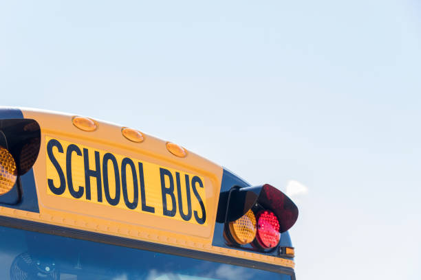 istock Front view of yellow school bus 1149286843