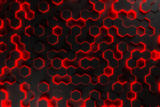 istock red carbon fiber hexagon background 1149287152
