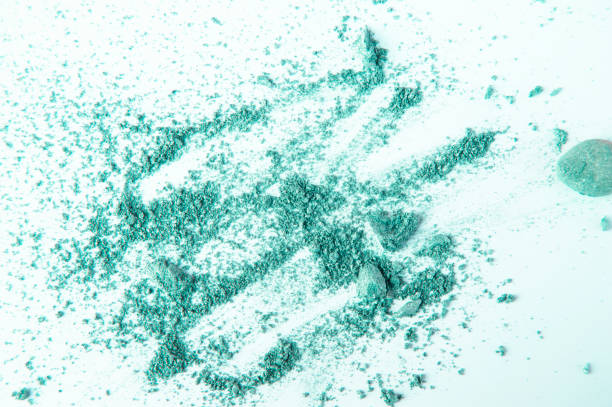 istock Scattered olive and green eyeshadow isolated on white background, beauty and makeup concept 1149290164