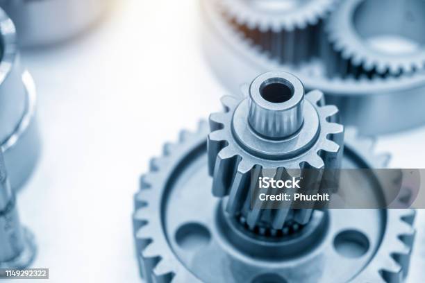 The Gear Parts Of The Automotive Transmission Stock Photo - Download Image Now - Gear - Mechanism, Equipment, Design