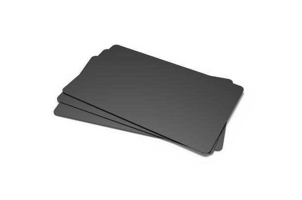 Stack of blank black credit card template or business card templates