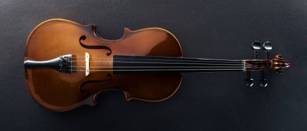 istock top view of classical cello on black background 1149294598