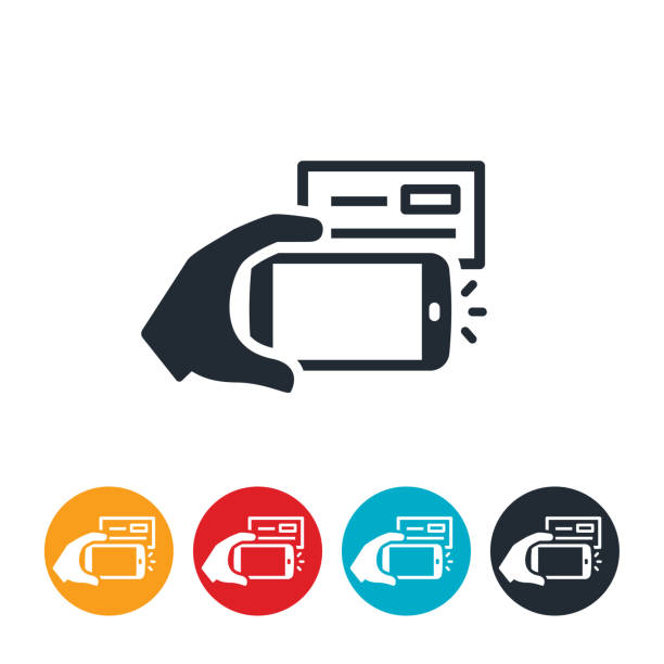 kuvapankkikuvitukset aiheesta mobile check deposit -kuvake - pankkitalletuskuitti