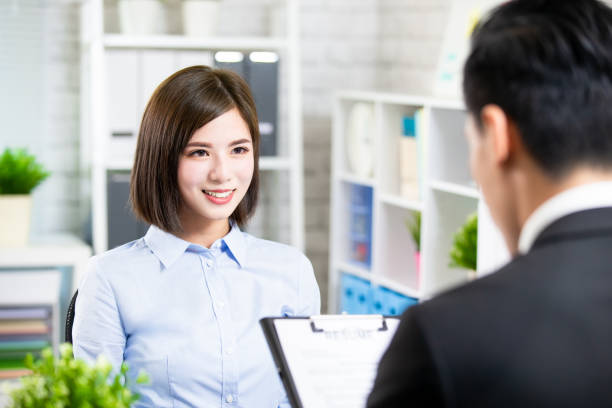 istock Asian woman in job interview 1149295367