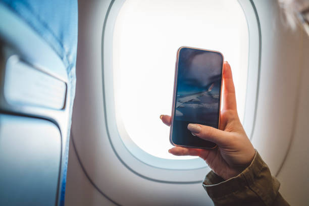 istock Taking a picture of an airplane wing while flying 1149296136