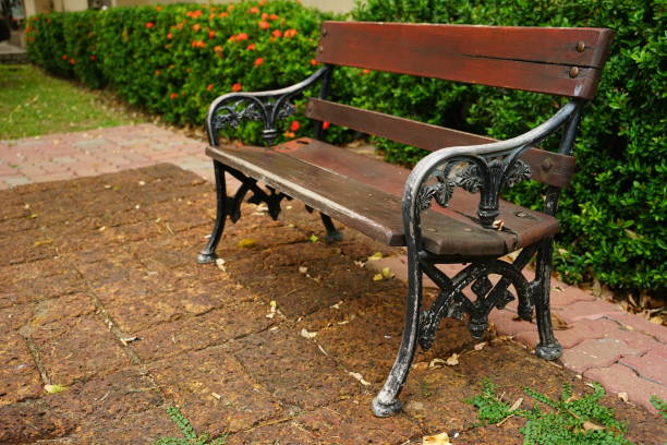 istock Empty benches in the garden 1149296182